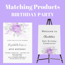 Birthday party violet flowers