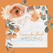 Watercolor Floral & Wood Wedding