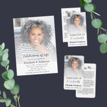 Elegant Script Funeral Photo Celebration of Life