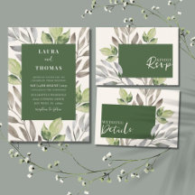 Modern Botanical Greenery Wedding Collection