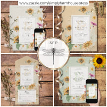 Vintage Summer Sunflowers Floral Wedding