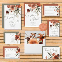 Rustic Terracotta Rust Flowers Wedding Suite