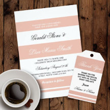 Elegant Coral & White Stripe Collection