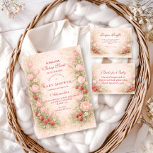 Strawberry Blush Floral Baby Shower Collection
