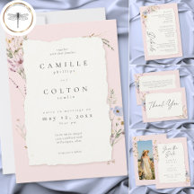 Rustic Blush Pink Romantic Wildflowers Wedding