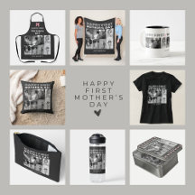 Black and White First Mother Day Photo Collage 