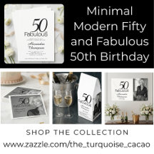 Minimal Modern Fifty and Fabulous 50th Birthday