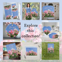 Pink rose bush under blue sky