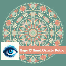 Ornate Retro Sage & Sand Mandala Custom Name Gifts