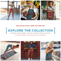 Red & Blue Ethnic Tribal Pattern Art