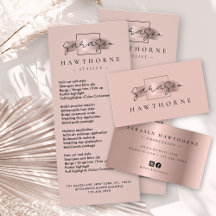 Chic Brush Stroke Rose Gold Office Business