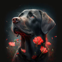 Dessous de verre chien fleur