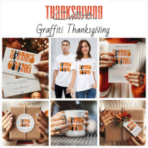 Modern Graffiti Thanksgiving Invitations & Gifts