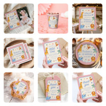 Cute Safari Animals Girl Birthday