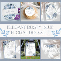 Elegant Dusty Blue Floral Bouquet