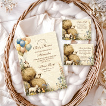 Country Hay Bale Farm Animals Baby Shower