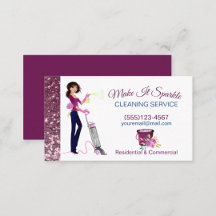 Sparkle Cartoon Cleaning Maid Business