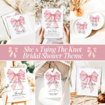 She's Tying The Knot Pink Bow Bridal Shower