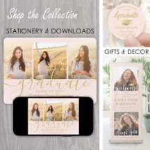 Blush Pink & Gold Elegant Graduation Celebration