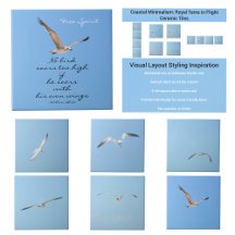 Coastal Minimalism: Royal Terns in Flight Tiles