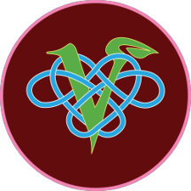 Poly Vegan Heart in a Red Circle