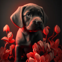 Assiettes en carton chien fleur