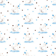 Enchanted Swan Lake Fairy Tale Crowned Swan