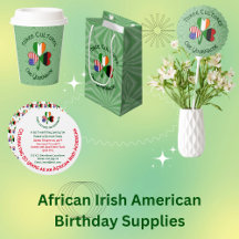 African Irish American Shamrock Birthday Supplies 