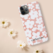 Modern Retro Pastel Pink Daisy
