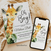 Safari Giraffe Baby Shower