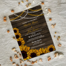 Rustic Country Sunflowers Barn Wood Wedding Set
