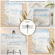 Modern Seaside Watercolor Beach Bridal Shower