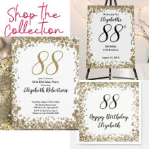 88th Birthday Gold Glitter Glam Celebration