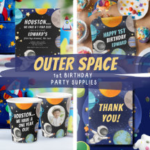 Adventures in Space 1st Birthday Party Supplies