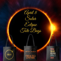 April 8 Solar Eclipse Tote Bags 