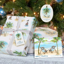 Tropical Palm Trees Beach Christmas
