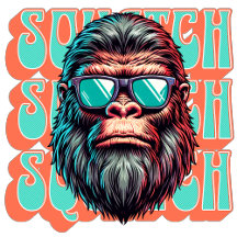 Squatch Retro Bigfoot with Vintage Text