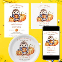 Little pumpkin hedgehog Baby Shower and birthday