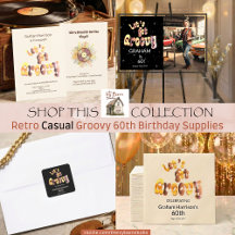 Retro Casual Groovy Men's 60th Birthday Supplies