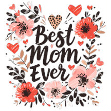 Best Mom Ever Flowery Designs