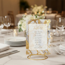 White and gold marble wedding supplies