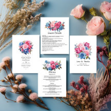 Pink and Blue Floral Wedding