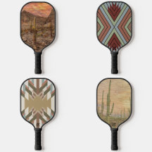 Pickleball Paddles With Southwest Themed Designs 