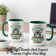 Funny Cute Koala Coffee Pun