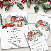 Winter Barn Watercolor Wedding