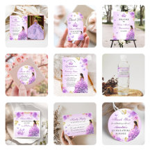 Elegant Blush Purple Floral Quinceañera