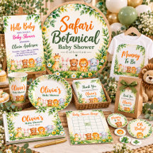 Safari Botanical Baby Shower Collection