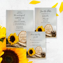 Rustic Sunflower Woodland Wedding