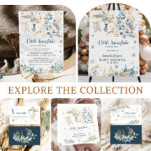 Winter Little Snowflake Clothesline Baby Shower