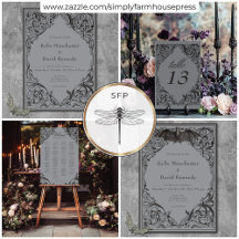 Victorian Bat Until Death Black & Gray Wedding